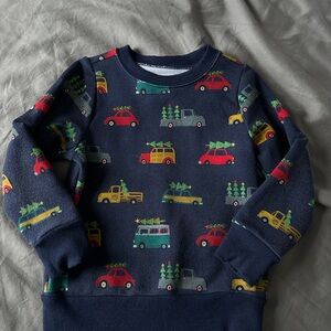 Little Sleepies Navy Car Print Sweatshirt
